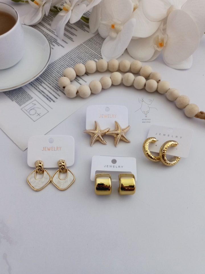 257007 گوشواره فشن طلایی